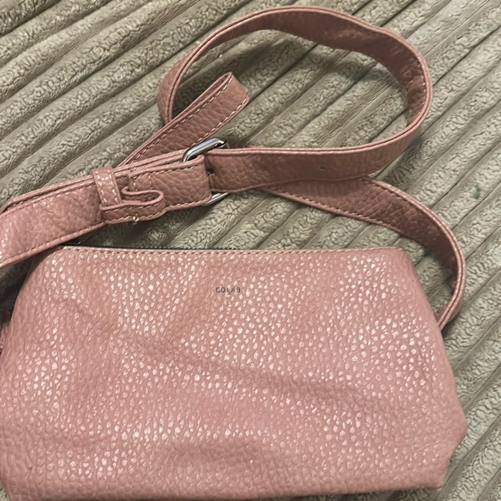 Co-Lab Belt Bag convertible Pebbled vegan leather Blush Pink